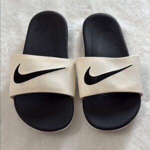 Nike Black and White Slide Sandals